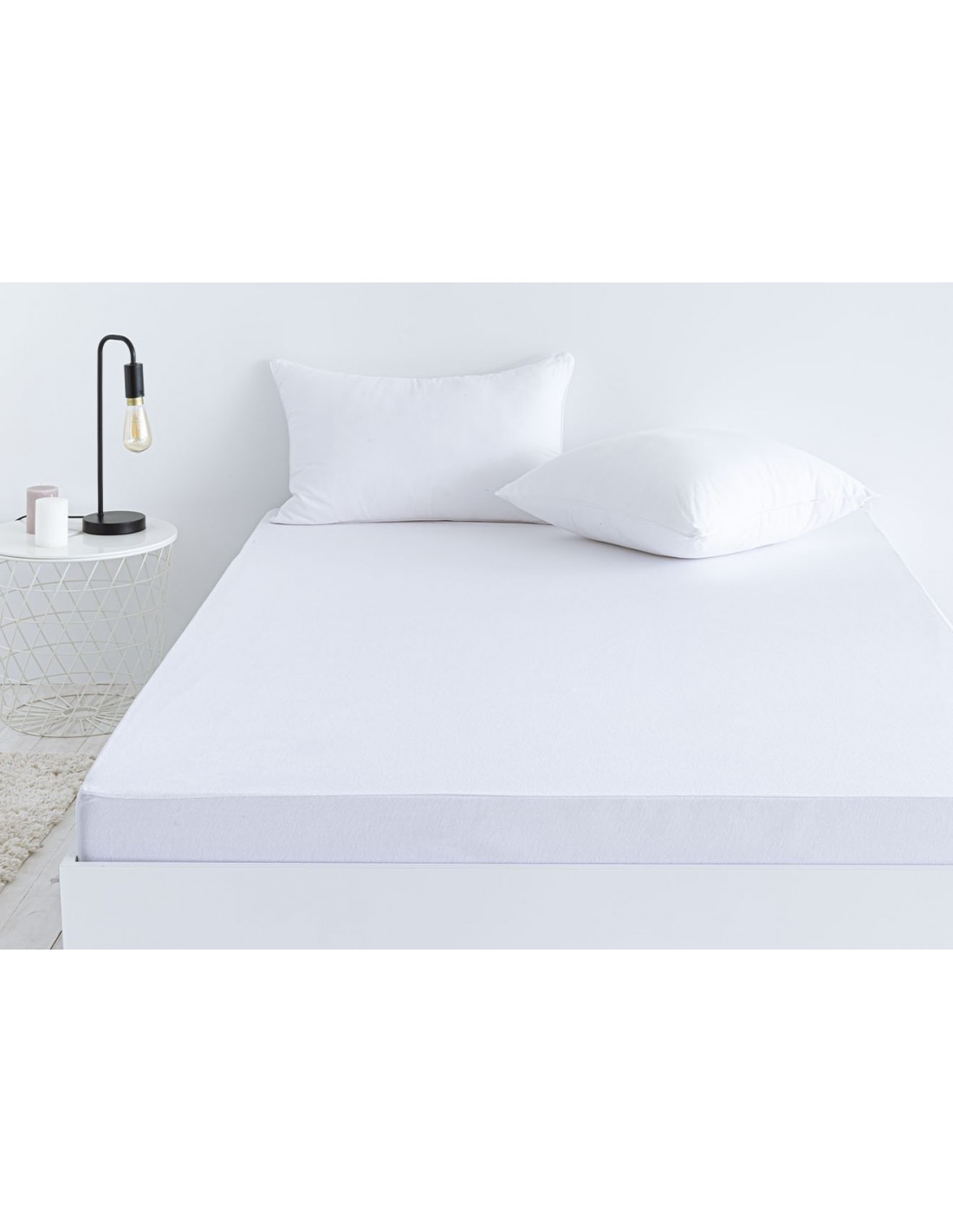 Protector de colchón Naturals Blanco Cama de 90 90 x 190/200 cm